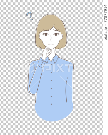 藍襯衫的女人疑惑 藍襯衫的女人疑惑 77877914