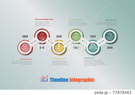 Business modern timeline infographic with 6 steps circle, Vector Illustration 77878462