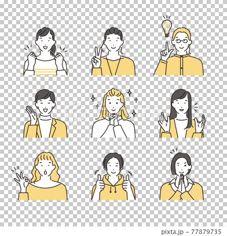 簡單說明:一個面帶微笑和各種姿勢的女人 簡單說明:一個面帶微笑和各種姿勢的女人 77879735