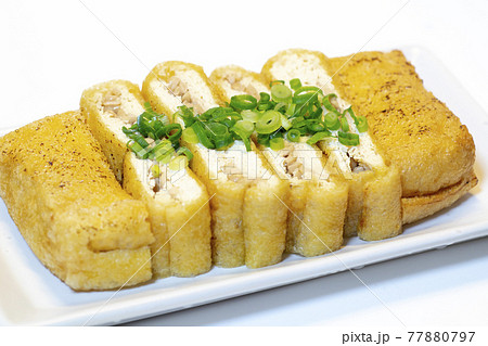 新潟名物 栃尾の油揚げ ひきわり納豆のはさみ焼き 新潟名物 栃尾の油揚げ ひきわり納豆のはさみ焼き 77880797