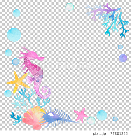 Yumeiro Watercolor Sea Frame Square 07 77881223