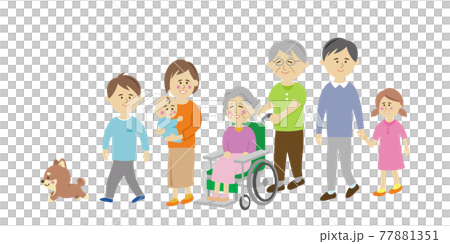 三世代家族の散歩イメージ 77881351
