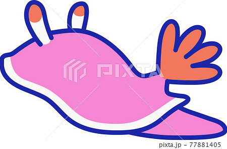 白い背景のフジムスメウミウシのイラスト 77881405