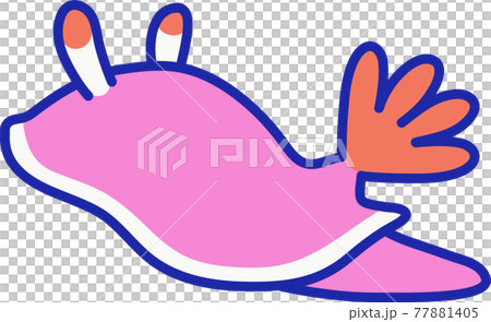 白い背景のフジムスメウミウシのイラスト 77881405