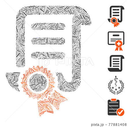 Line Collage Certified Scroll Document Vector Icon Line Collage Certified Scroll Document Vector Icon 77881408