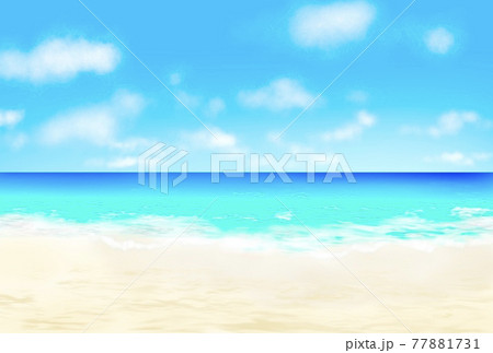 海 砂浜の背景のイラスト素材
