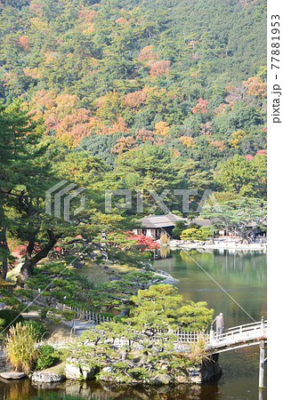 紅葉・池(栗林公園/香川県高松市) 紅葉・池(栗林公園/香川県高松市) 77881953