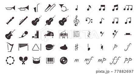 音楽アイコンセットのイラスト素材