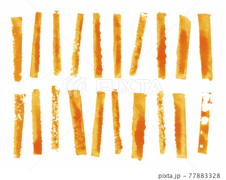 水彩の複数の棒スタンプ模様 オレンジ 水彩の複数の棒スタンプ模様 オレンジ 77883328