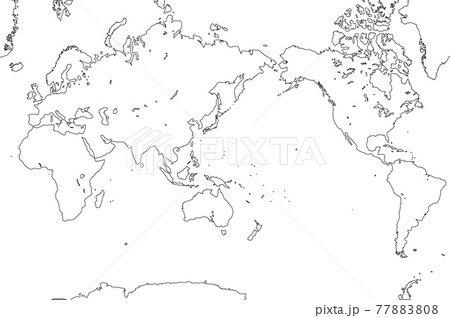 3d球体マッピング用世界地図 海洋部分は透過のイラスト素材 7708