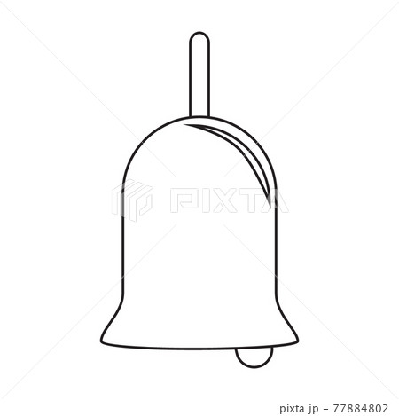 Black and white icon bell for the first school bell. Vector Illustration Black and white icon bell for the first school bell. Vector Illustration 77884802