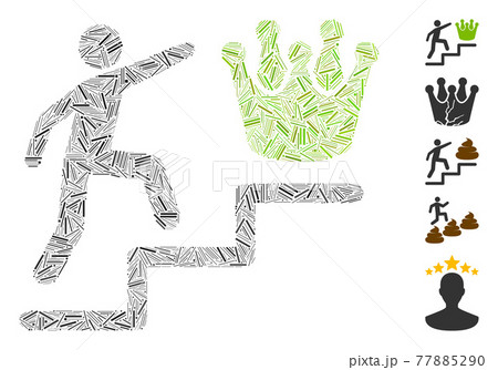 Hatch Mosaic Person Steps to Crown Icon 77885290