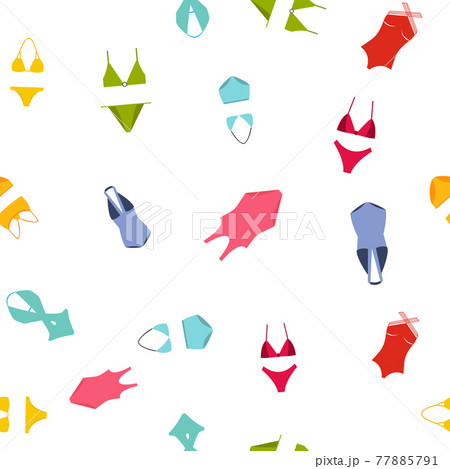 Swimsuit seamless pattern background. Vector Illustration. EPS10 Swimsuit seamless pattern background. Vector Illustration. EPS10 77885791