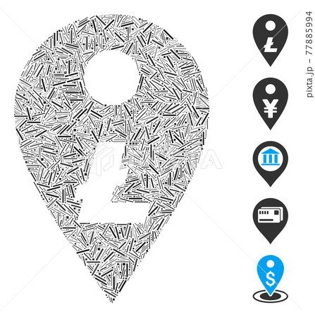 Dash Mosaic Litecoin Map Marker Icon 77885994