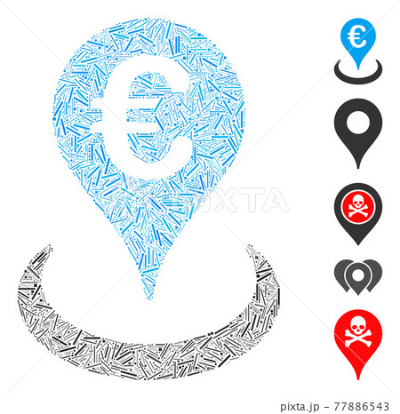 Line Mosaic Euro Location Icon 77886543