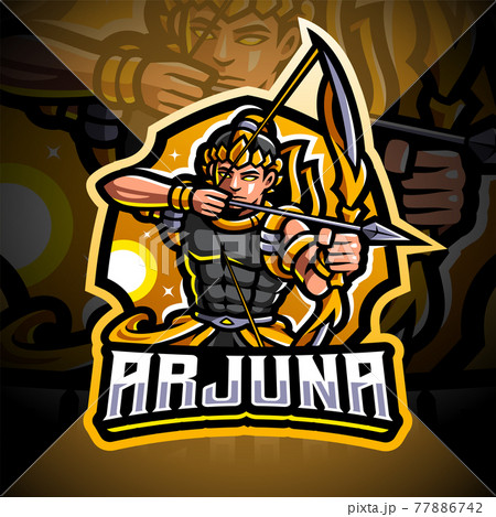 Arjuna archer esport mascot logo design 77886742
