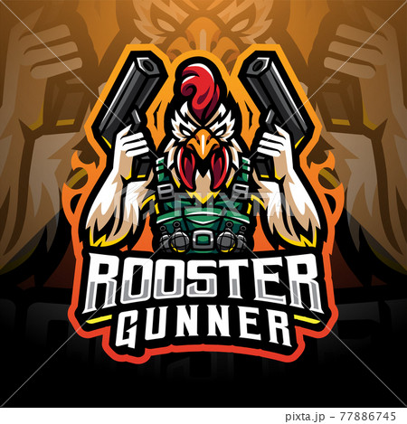Rooster gunner mascot logo designのイラスト素材 [77886745] - PIXTA