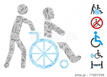 Dash Collage Disabled Person Transportation Icon 77887098