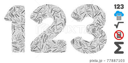 Hatch Collage Digits Icon 77887103