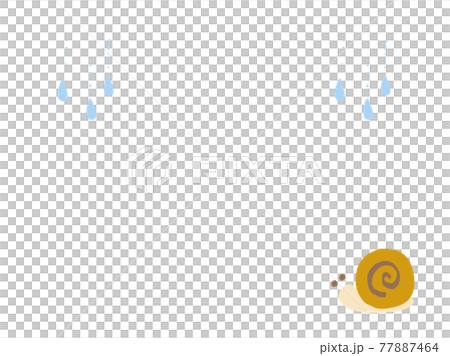 可愛的雨季蝸牛和雨/手繪插圖 77887464