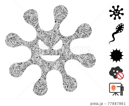 Dash Mosaic Bacteria Icon 77887861