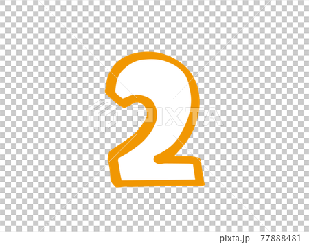 Cute number number 2 outline character /... - Stock Illustration