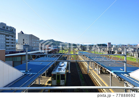 2020年夏の奥羽本線、大曲駅から及位駅までの周辺風景と車窓からの風景 77888692