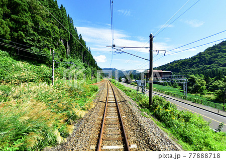 2020年夏の奥羽本線、大曲駅から及位駅までの周辺風景と車窓からの風景 77888718