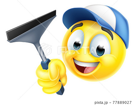 Window Cleaning Car Wash Squeegee Emoticon Icon Window Cleaning Car Wash Squeegee Emoticon Icon 77889027