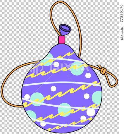 ヨーヨー風船 紫 アウトラインあり のイラスト素材