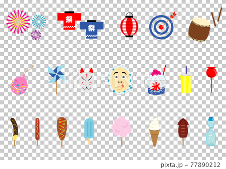 夏祭りのベクターイラストのセット 77890212