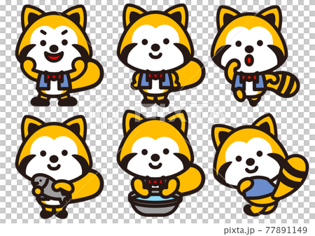 コミカルなアライグマのポーズ集 77891149