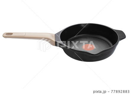 Empty pan with handles isolated on white background with Side view. 77892883
