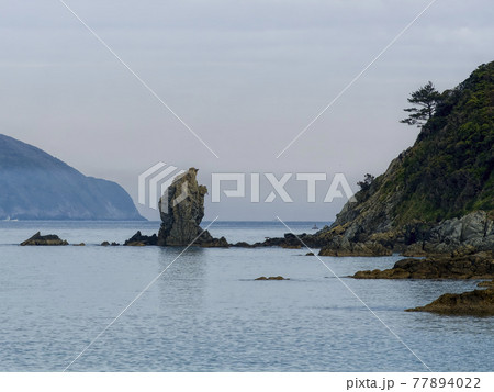 長崎県五島市 福江島から眺める立小島 五島層群 / Tatekojima, Goto, Japan 77894022