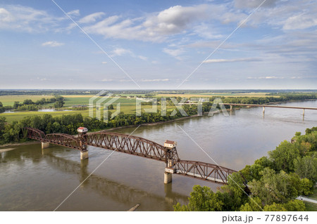 Railroad Katy Bridge at Boonville over Missouri River 77897644