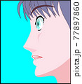 女性の横顔01 77897860