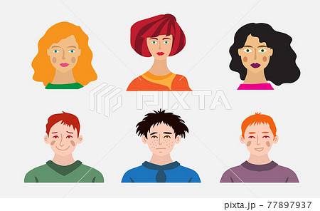 Set of the people faces 2 77897937