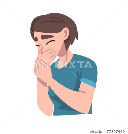 Young Woman Suffering from Nausea, Symptom of Heart Stroke Cartoon Vector Illustration 77897960