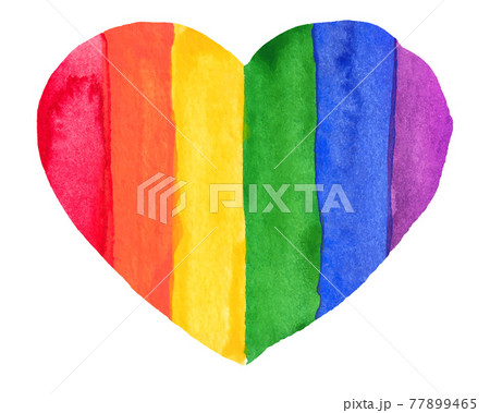 Watercolor Hand Painted Colorful Rainbow Set. Vector Pride Flag Isolated 77899465