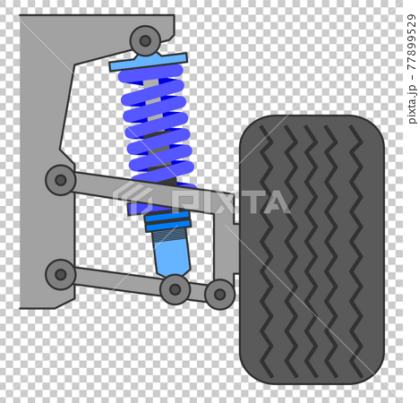 タイヤ取付部のサスペンション構造のイラスト素材