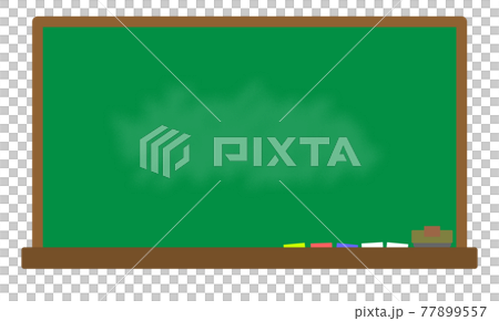黒板とチョークと黒板消しのイラストのイラスト素材