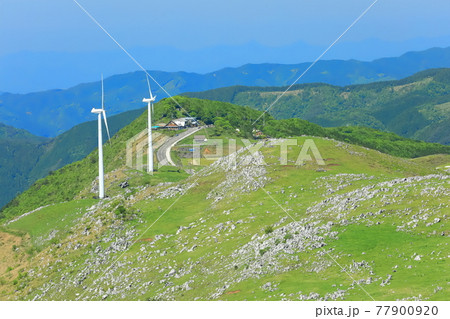 快晴下の四国カルスト（五段高原から見た姫鶴平） 77900920