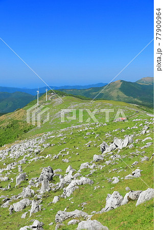 快晴下の四国カルスト(五段高原から見た姫鶴平) 快晴下の四国カルスト(五段高原から見た姫鶴平) 77900964