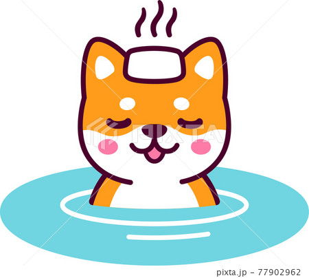 Cute cartoon dog in Japanese Onsen Cute cartoon dog in Japanese Onsen 77902962