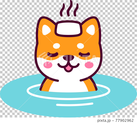 Cute cartoon dog in Japanese Onsen Cute cartoon dog in Japanese Onsen 77902962