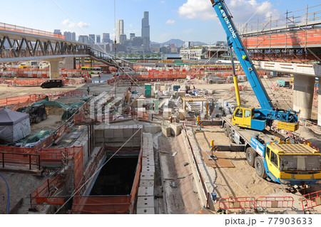 the Exhibition Centre Station at under construction, hk 15 May 2021 the Exhibition Centre Station at under construction, hk 15 May 2021 77903633