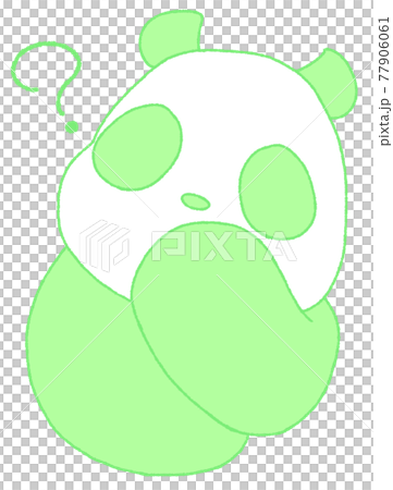 A cute panda that bends its neck (green) 77906061