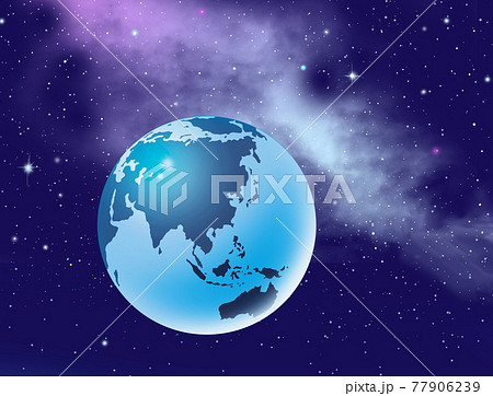イラスト素材 地球 天の川 銀河のイラスト素材