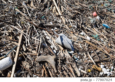 海岸の漂着物 環境問題 ゴミ問題 77907024