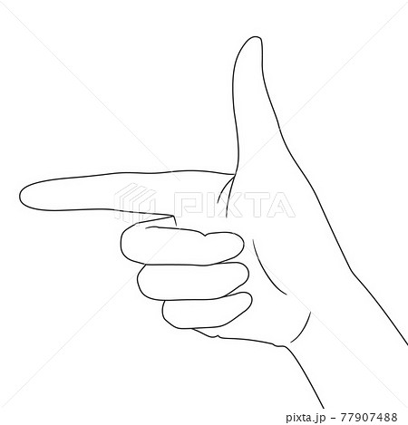 Pointing Line Drawing Sketch Stock Illustration